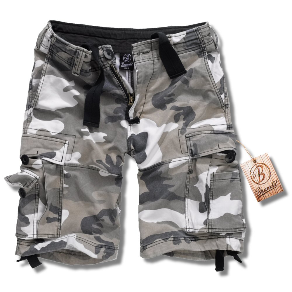 New Brandit Washed Combat Cargo Camo Shorts Adaptor Clothing